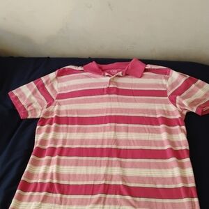 Faded Glory Pink Striped Dress Shirt